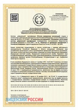 Приложение к сертификату для ИП Калининград Сертификат СТО 03.080.02033720.1-2020